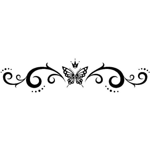17.8CM*4.1CM Butterfly Crown Ethylene Kihei Silver Auto Car Sticker Decals C13-00034