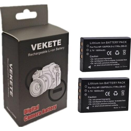 2PCS NP-120 NP 120 Battery for Fujifilm Fuji NP120 Pentax DL17 Kyocera-Contax BP1500 RICOH DB-43 FinePix F11 M603