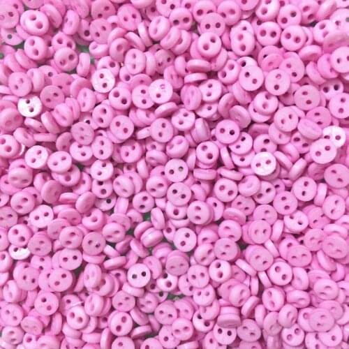 500pcs 4mm Pink Round Resin Tiny Mini Buttons Sewing 2 Holes Doll Clothes Button For Scrapbooking Cardmaking Embellishments