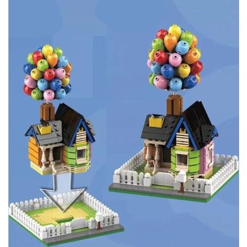 555Pcs City Suspended Table Tension Balance Balloon House Building Blocks High-Tech Yard Building Block Toys for Children