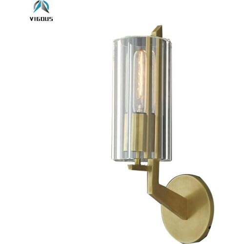 American RH Loft Paint Gold / Black Metal E14 Led Wall Lamp Glass Lampshades Lustre Luminarias Sconces Living Room Bracket Light