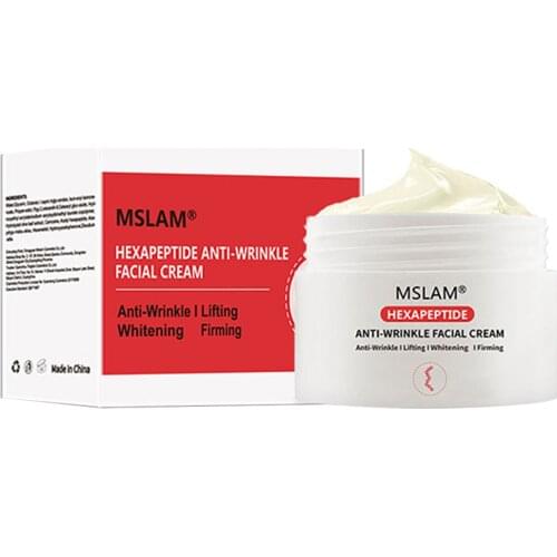 MSLAM Hexapeptide Anti Wrinkle Facial Cream Moisturizing Whitening Lifting Firming Anti Aging Essence 6 Peptide Cream Skin Care