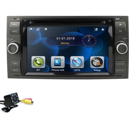 2din car autoradio 7 inch dvd monitor for Ford focus/Fiesta/Kuga/C-Max/Connect/Fusion/Galaxy/Mondeo/S-Max/Transit swc rds bt cam