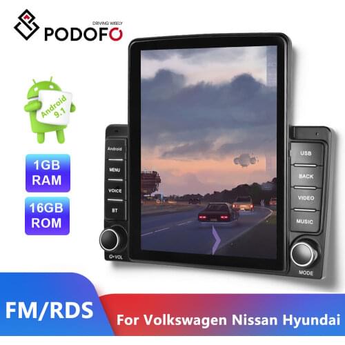Podofo 2 Din Android Car Multimedia 2G+32G 7 Inch Car Radio GPS Navigation WIFI Bluetooth MP5 Player Support 4G LTE SIM Network