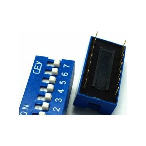 FREE SHIPPING 20PCSx China Quality DS-07 Blue 7P DIP Switch 2.54mm 7 Position Encoder Switch Slide Switch