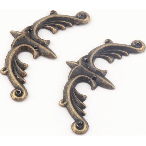 32mm Bronze Metal Protection Charm Vintage Box Corner Decorative Wood Desk Bracket Book Corner Clip 12Pcs