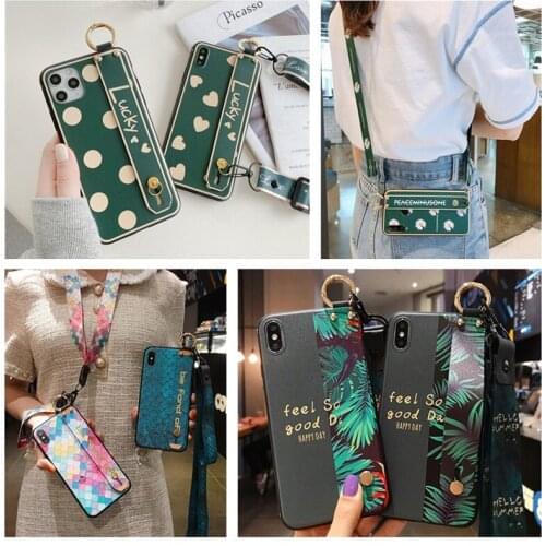 Neck Lanyard Strap Case for iPhone 11 Pro X XS MAX XR 7 8 Plus 6 6s SE 2020 Wrist Strap Phone Holder Case Cover for iPhone 7