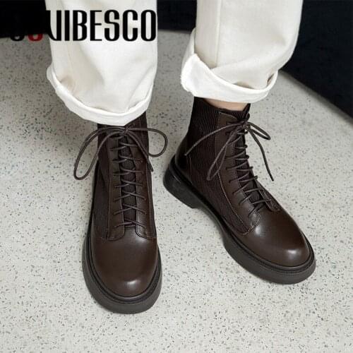 COVIBESCO 2021 Woman Ankle Boots Spring Autumn Genuine Leather Basic Shoes Casual Shoes Motorcycle Boots Short Shoes