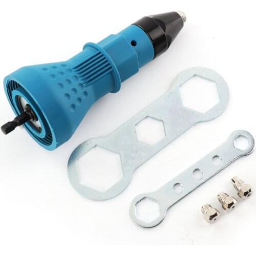 Electric Riveter Nut Riveting Tool Cordless Riveting Drill Adaptor Insert Nut Tool Woodworking Tools With Wrench&Nuts 2.4- 4.8