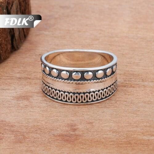 FDLK Vintage Alloy Ring for Women Wedding Silver Color Jewelry