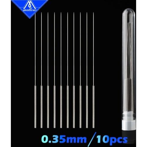 Mlellow 10pcs 3D Printer 0.35mm Nozzle Cleaning Needle Drill Fits for MK7 / MK8 / V6 / Volcano 3D Printers Parts Hotend