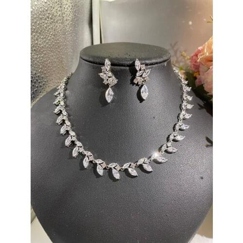 Janekelly2 pcs Bridal Zirconia Full Jewelry Sets For Women Party, Luxury Dubai Nigeria CZ Crystal Wedding Jewelry Sets