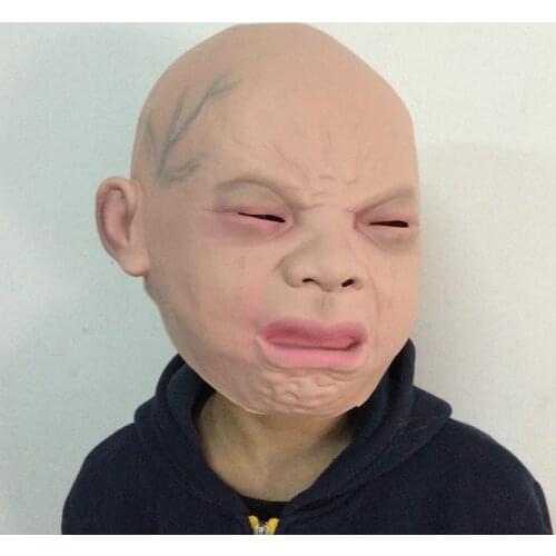 Hotsale Halloween Christmas on The Streets Baby Crying Mask Angry Happy Baby Masks