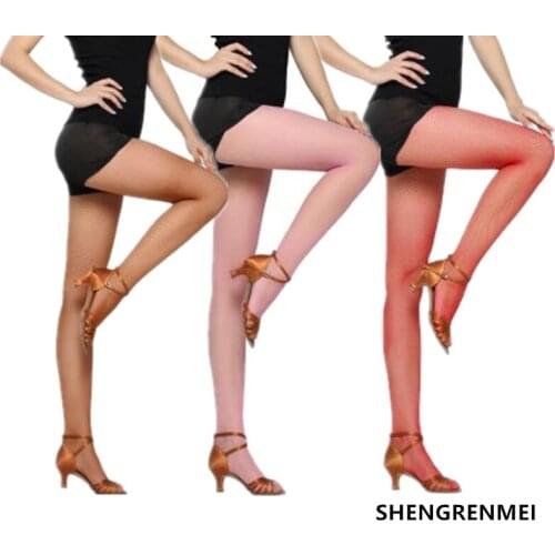 SHENGRENMEI 2019 NEW Latin Tights Women Professional Fishnet Tights Female Sexy Elastic Dance Stockings Pantyhose Dropshipping