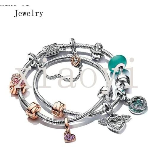 XIAOYI 2021 autumn new Double layer square head bracelet Heart leaf lucky glaze clip Mushroom cartoon jewelry Gift to a friend