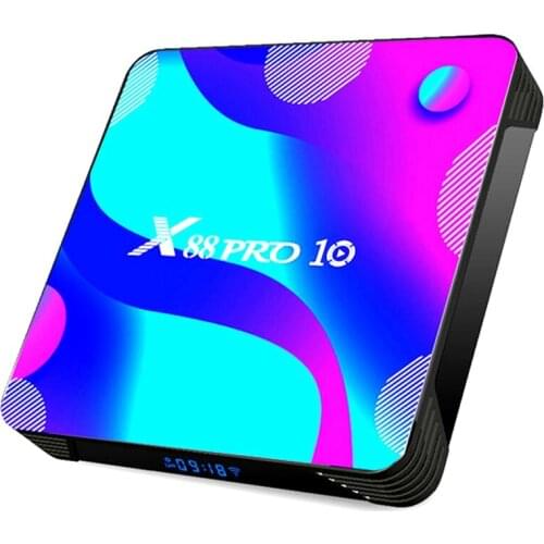 X88 Android 10.0 Smart TV Box 4GB RAM 32GB ROM RK3318 Quad-Core 64Bit Support 2.4GHz/5GHz WiFi 4K Bluetooth 4.0(US Plug)