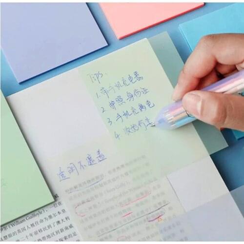 Transparent 50 sheets S M L Size Memo Pad Bookmark Marker Memo Sticker Paper Office School Supplies