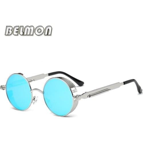 Steampunk Goggles Sunglasses Men Women Luxury Brand Round Sun Glasses For Ladies Retro Circle Vintage Male Female RS291