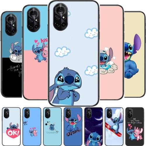 Stitch Clear Phone Case For Huawei Honor 20 10 9 8A 7 5T X Pro Lite 5G Black Etui Coque Hoesjes Comic Fash design