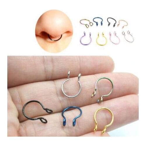 U Shaped Fake Nose Ring Hoop Septum Rings Stainless Steel Nose Piercing Fake Piercing Oreja Pircing Jewelry