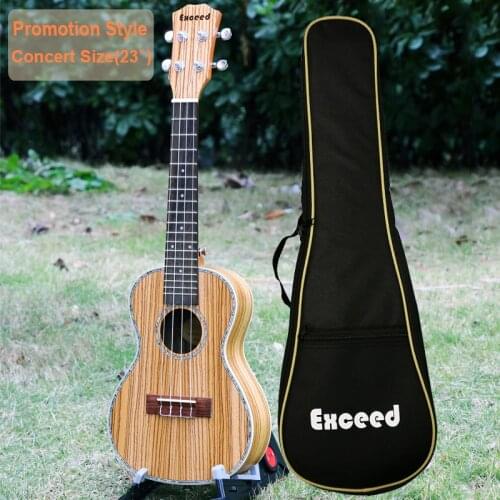 Ukulele guitar 23" concert Guitarra Zebrawood uke mini Handcraft 4strings musical instrument with quality bag EMS free shipping