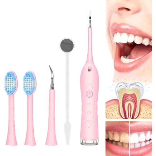 Ultrasonic Teeth Whitening Cleaning Device USB Rechargeable Dental Flosser Waterproof Electric Tooth Cleaner Calculus Remover