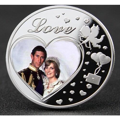 United Kingdom Souvenir Coin Decorative Princess Diana Silver Plated Metal Coins Luxury Gift Birthday Gifts