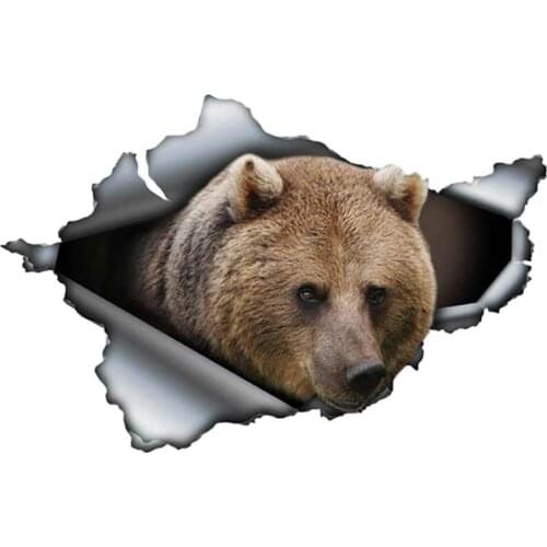 Hot Creative Car Sticker Accessories Brown Bear Vinyl Car Styling Cover Scratches Waterproof PVC 13cm X 9cm