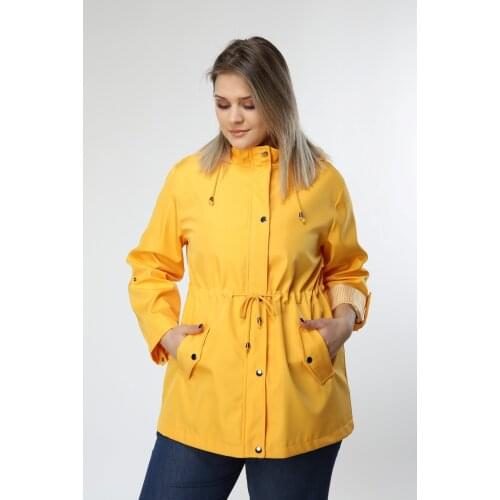 WATER PROOF FOLD SLEEVE POCKET DETAILED LINER DETAILED TRENCH COAT ADJUSTABLE BEL