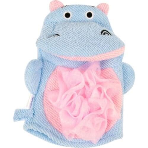 Fiber Bath Puppet Blue Kids Bath Fun Soft