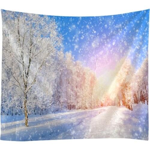 Snow-covered Landscape Tapestry Wall Hanging Cloth Bed Spread Beach Towel Table Cloth House Decoration Living Room Decoration
