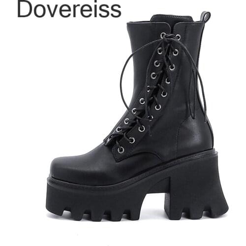 Winter For Woman New Fashion Sexy Consice Pure Color New Block heels Zipper Waterproof Chunky Heels Ankle boots 42 43