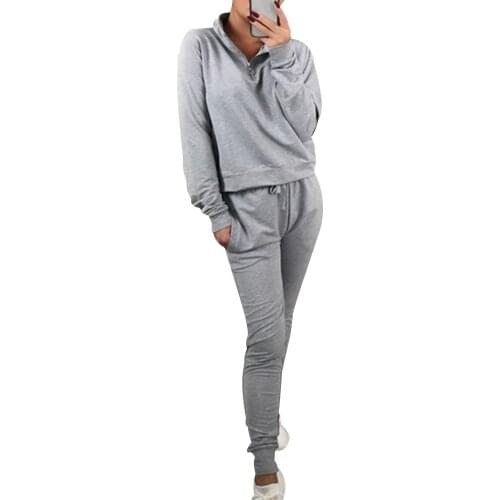 Women Casual Two Piece Set Ladies Pullover Long Sleeve Sweatshirt And Long Pants Sport Suit Conjunto Feminino