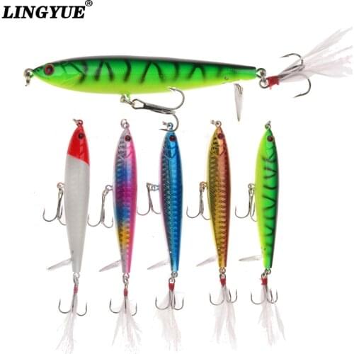 1pcs Fishing Lures 9cm/13.4g Hard Baits 5 Colors Bass Crankbait Wobbler Fishing Tackle With Artificial Feather Hooks Fish Bait