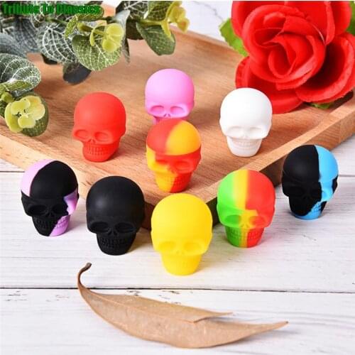 3ml 1Pc Skull Style Silicone Wax Concentrate Oil Container Jar For Bho Slick Butane Hash Dab Silicon Wax Jar
