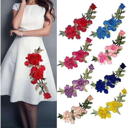 3D Flowers Embroidered Patches Sew On Appliques For Clothing Jacket Jeans Patch For Clothes Stickers Decor Patching Accessories