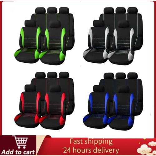 4/9pcs New Universal Front seat Car Seat Cover Car Styling Full set Seat Covers Cloth car Interior Accessories Auto Protector