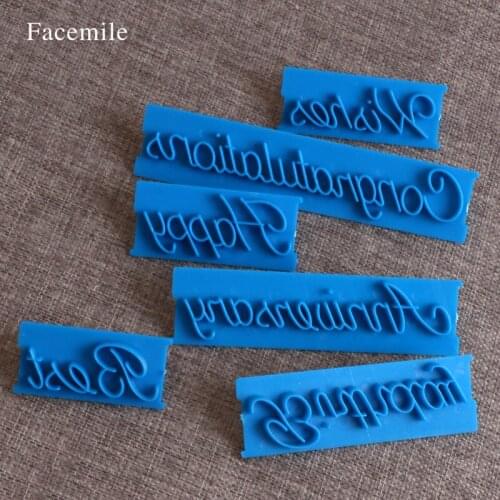 Facemile 6Pcs DIY Mold decor Alphabet Number letter Impress Set Cookie Biscuit Stamp Embosser Cutter Gift Fondant 03114