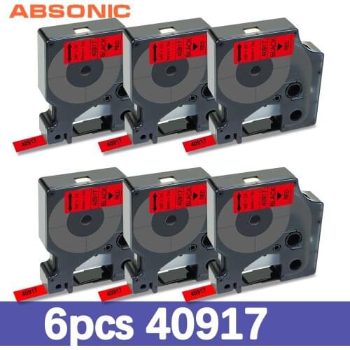 Absonic 9mm Label for Dymo D1 40917 Label Ribbon Black on Red Compatible for Dymo D1 Label Tapes for Dymo LM160 LM280 Printer