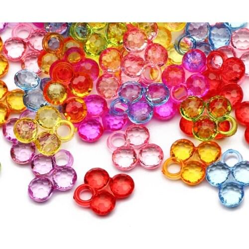 18x15mm Colorful Mixed Acrylic Pendant Transparent 30pcs Acrylic Spacer Beads for Jewelry Design DIY Necklace Accessories