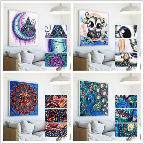 5D DIY Diamond Painting Cartoon Animal Character Pattern Special Shape Diamond Cross Stitch Diamond Wedding Decoration Painting