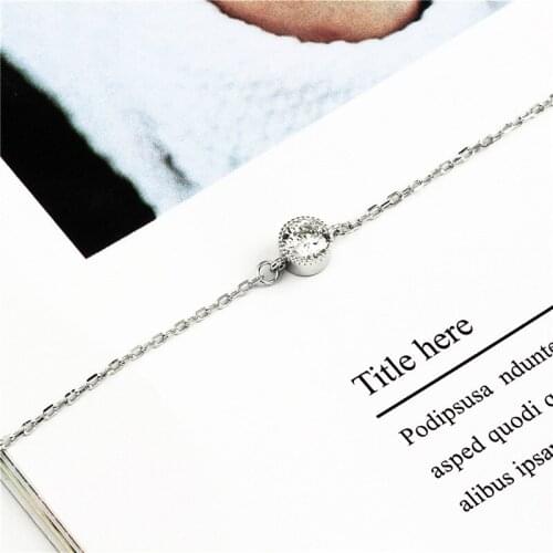 Simple CZ bracelet 100% 925 Sterling Silver Jewelry fashion hypoallergenic bracelets for girl gift