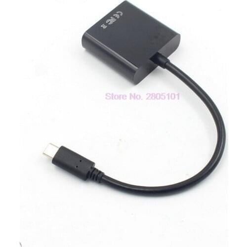 Dhl or fedex 200pcs USB Type C To VGA Adapter Cable USB 3.1 Type-C Male To VGA Female Converter Adapter for Laptop