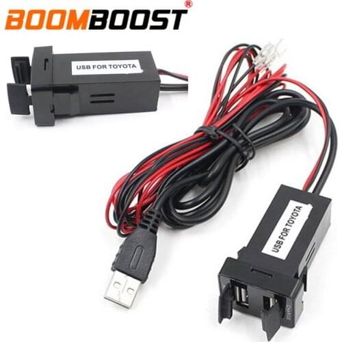 For T/OYOTA Dual USB socket adapter Audio Port Interface cell phone Charger Car Accessary