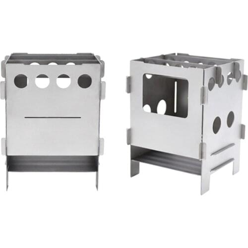 Wood Burning Camping Stove Portable Folding Durable Tough Backpacking Rocket Stove Pure Titanium Outdoor Charcoal Stove