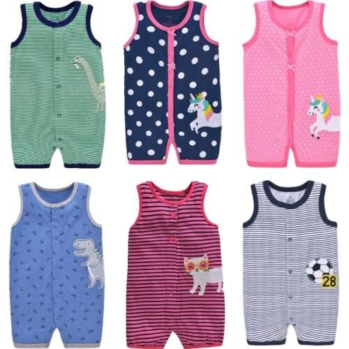 Newborn Baby Jumpsuit Boys & Girls Baby Summer Rompers Striped Sports Casual Sleeveless Cotton 2020 Fashion Baby Summer Clothing
