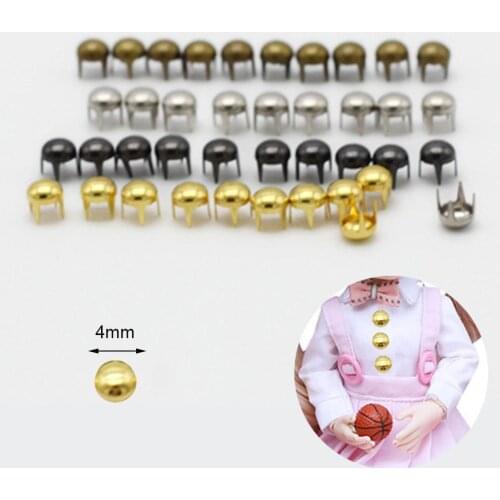 4mm Round Head Nails Mini Super Small Round Head Rivets Accessories Small Doll Head Clothes Diy Round Nails F1S1