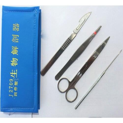 4pcs/Set Stainless Steel Dissecting Animal Dissection Kit taxidermy Set Biology Student School Lab Training Instrument Tools