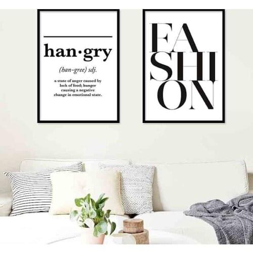 Letter Quote Words Picture Nordic Poster Hangry Annotation Canvas Painting Living Room Wall Hd Print Minimalism Art Home Decor