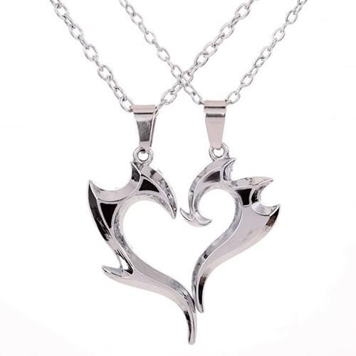 New Arrival Romantic Heart Magic Wand Pendant Alloy Couple Necklace Chain for Lovers Gift 5BJC